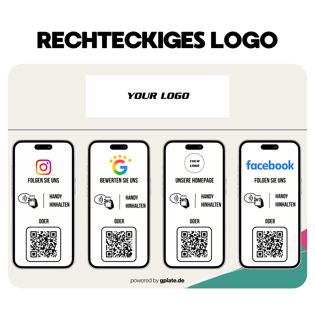 Personalisierte Platte – 4 Verlinkungen (NFC + QR)