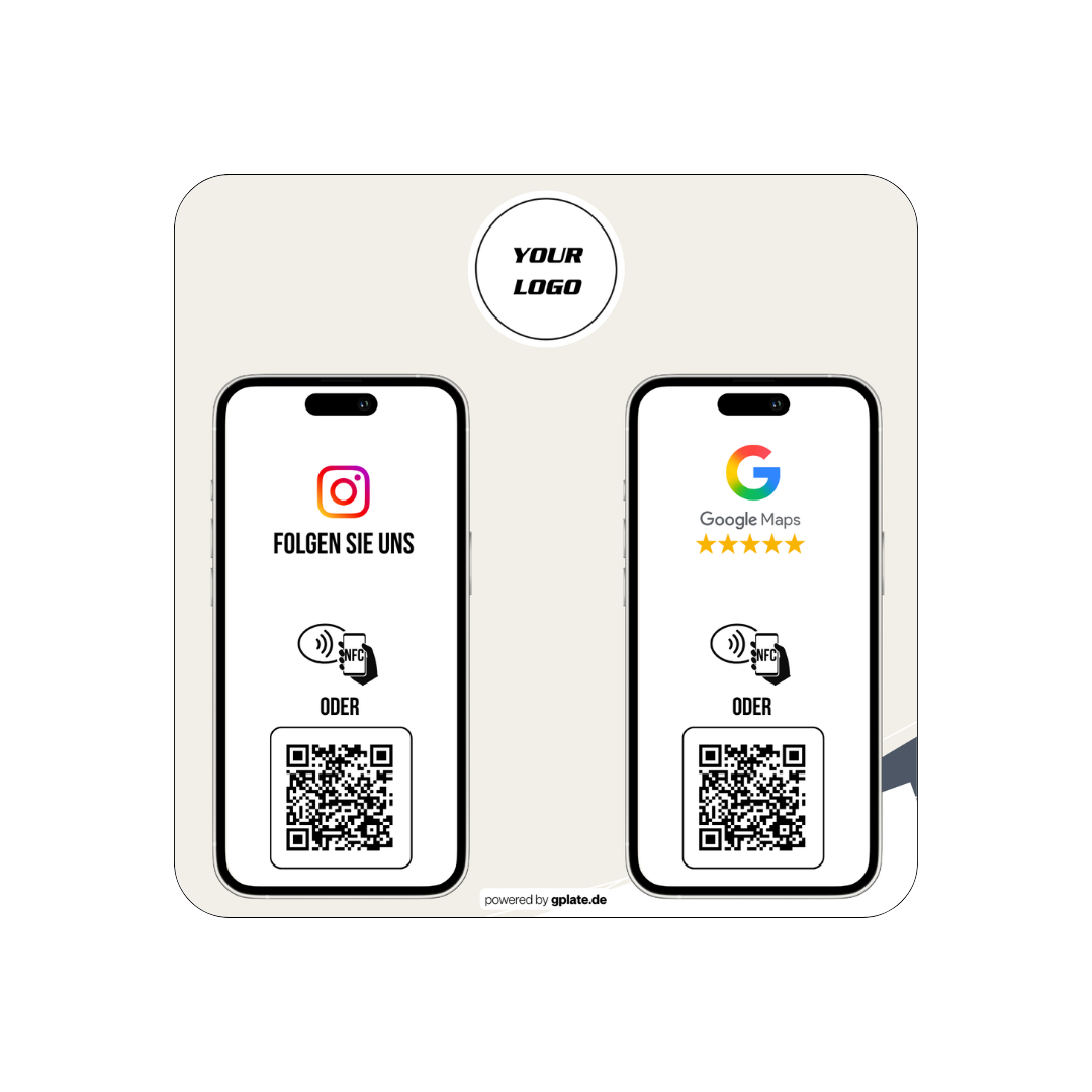 Personalisierte Platte – 2 Verlinkungen (NFC + QR)