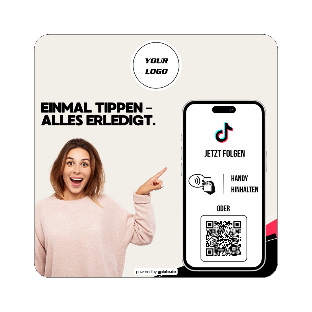 Personalisierte Platte – 1 Verlinkung (NFC + QR)