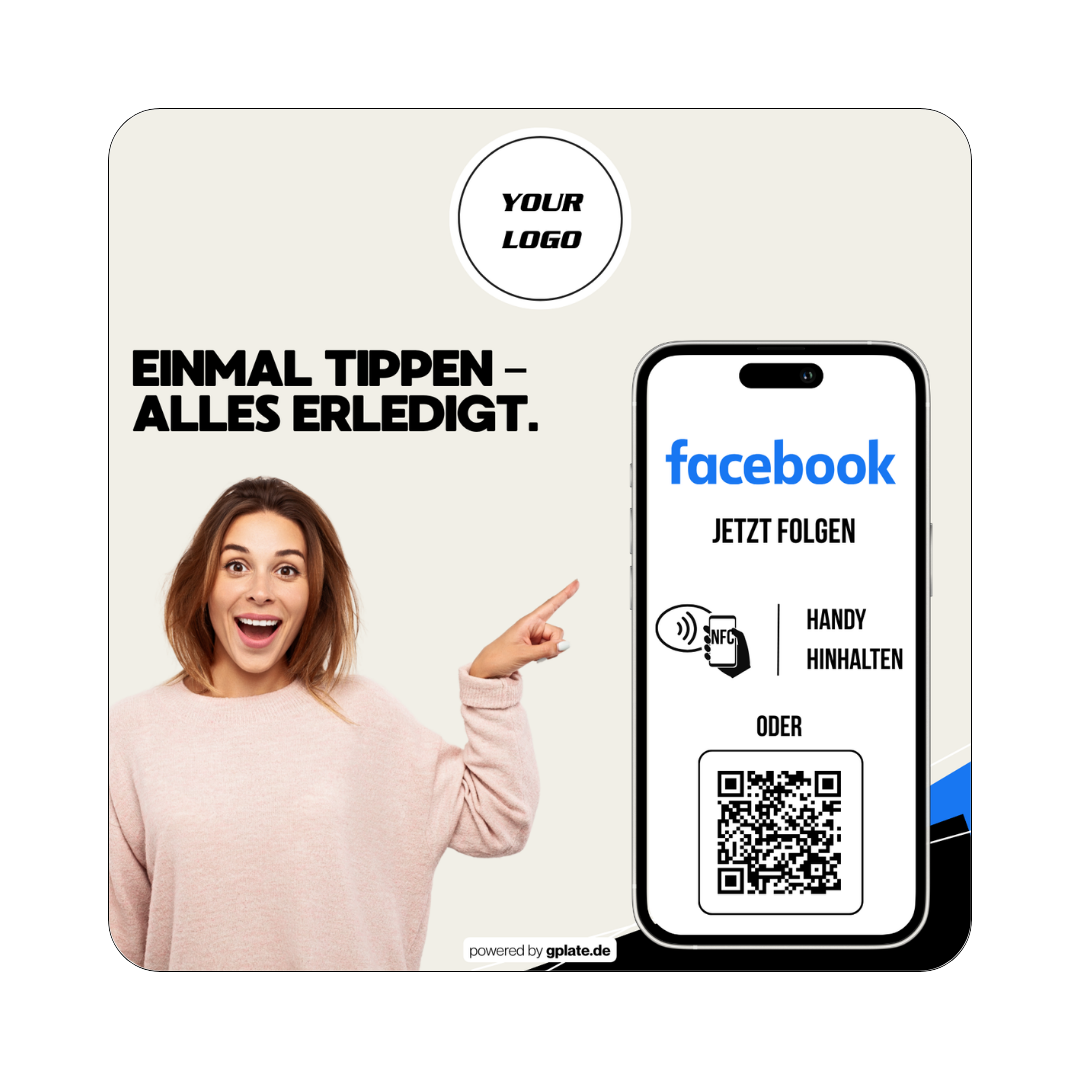Personalisierte Platte – 1 Verlinkung (NFC + QR)