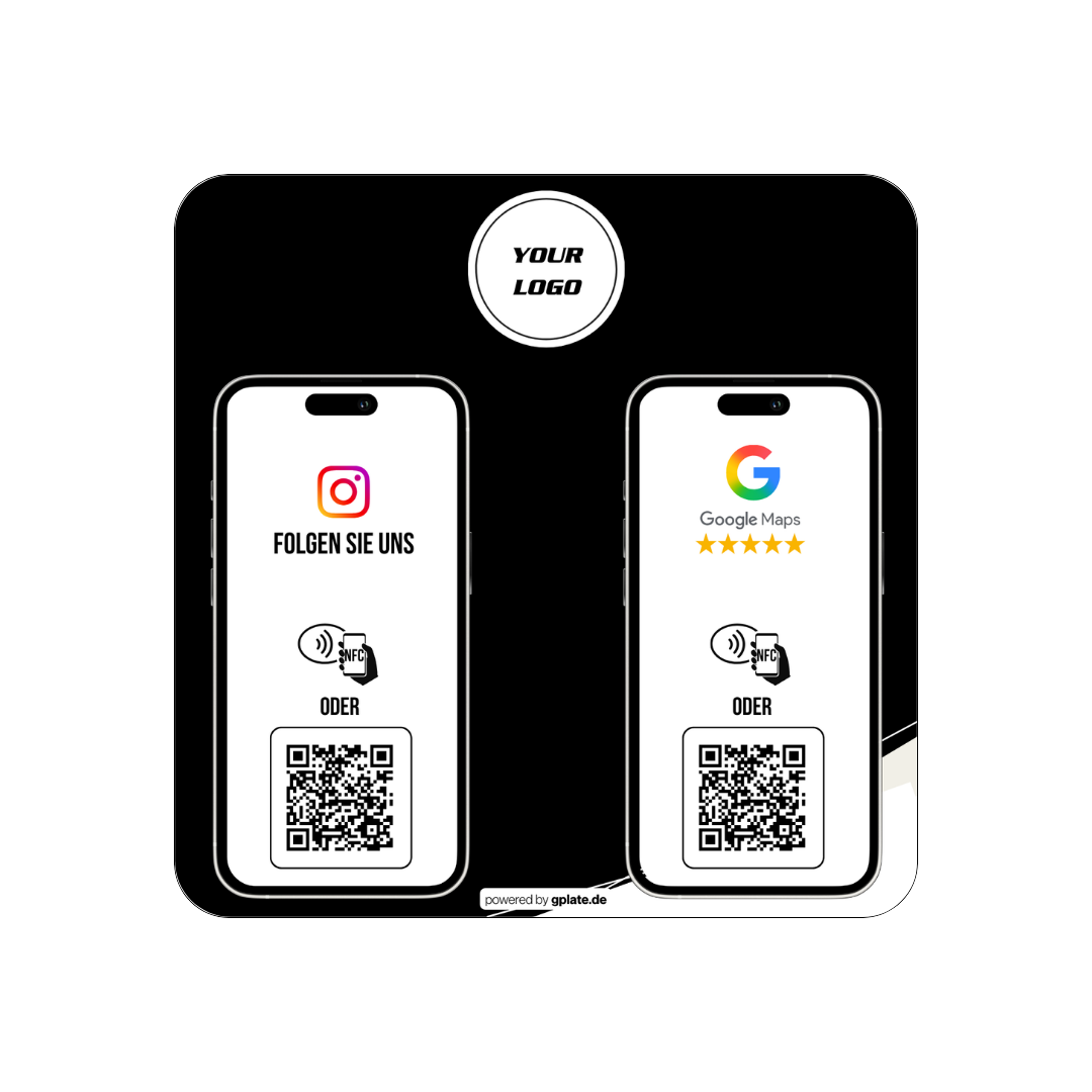 Personalisierte Platte – 2 Verlinkungen (NFC + QR)