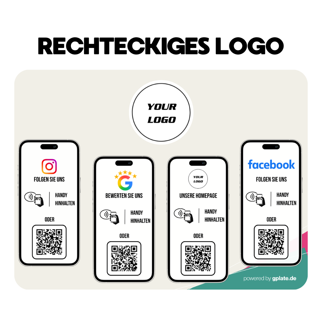 Personalisierte Platte – 4 Verlinkungen (NFC + QR)