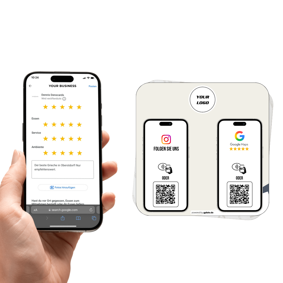 Personalisierte Platte – 2 Verlinkungen (NFC + QR)