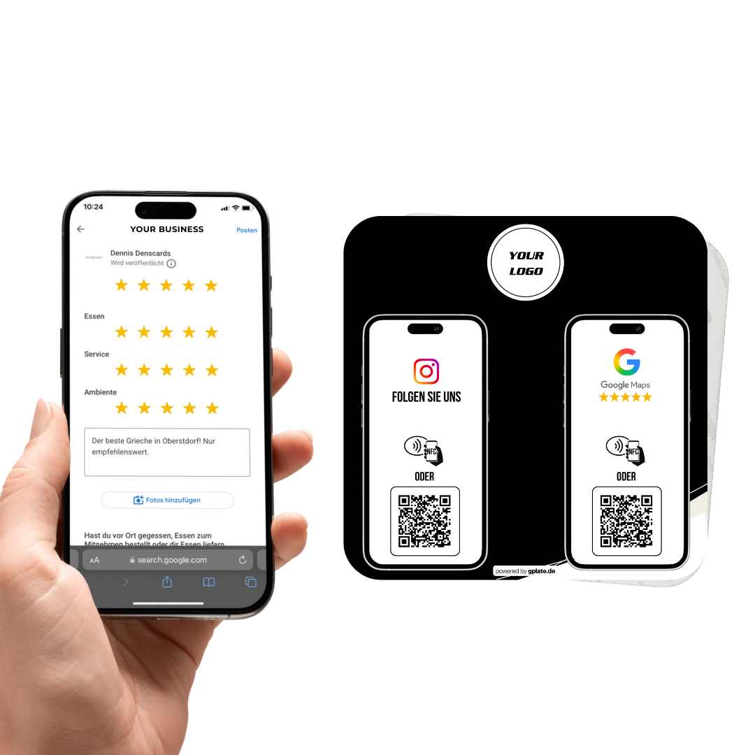 Personalisierte Platte – 2 Verlinkungen (NFC + QR)