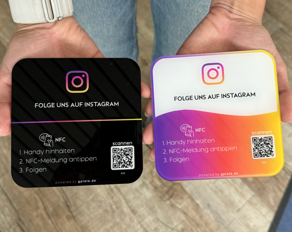 iPlate – NFC-Acrylplatte für Instagram