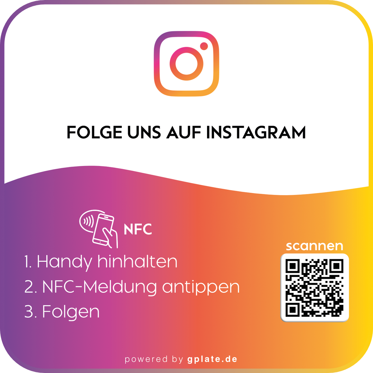 iPlate – NFC-Acrylplatte für Instagram