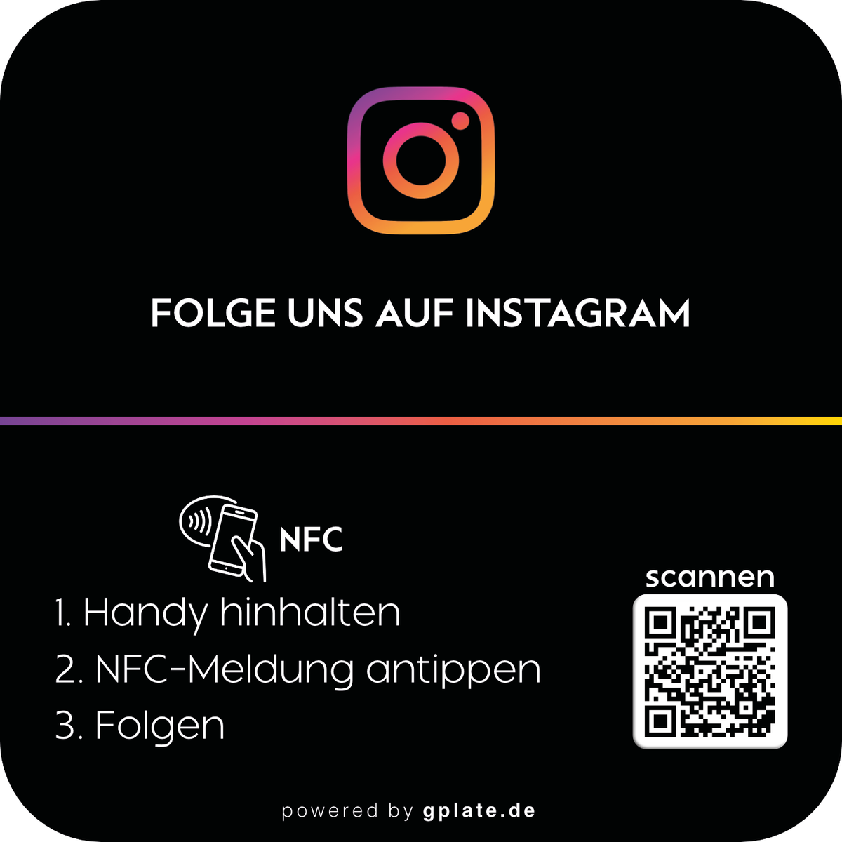 iPlate – NFC-Acrylplatte für Instagram