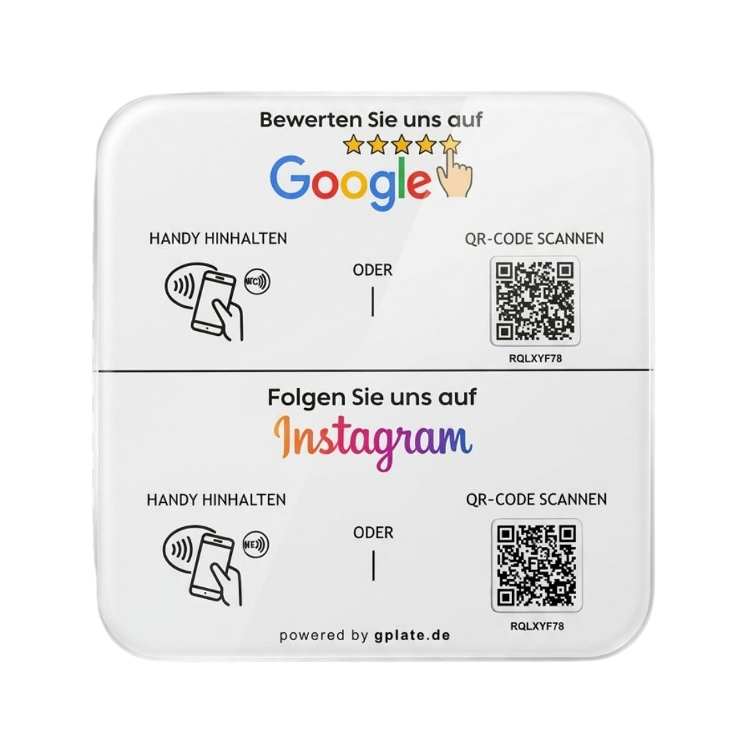 Socialplate – Google & Instagram per NFC und QR