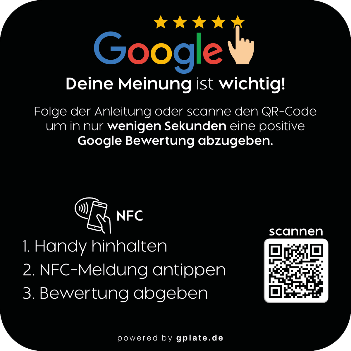 Revplate – NFC-Acrylplatte für Google Bewertungen